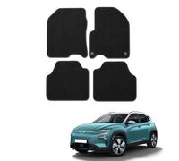 MatTrax - Car Mats for Hyundai Kona Electric 2017 To 2023 - Tailored Car Carpet Car Mats Set with Accessories - Anti-Slip Car Floor Mats, Waterproof - Easy to Clean - Grey Edging,Carpet