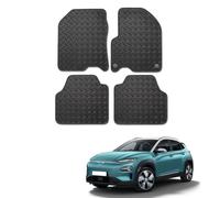 MatTrax- Car Mats for Hyundai Kona Electric 2017 To 2023 - Tailored Rubber Car Mats Set with Accessories - Anti-Slip Car Floor Mats, Waterproof, Heavy Duty - Easy to Clean - Black Edging,Rubber