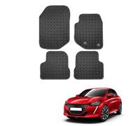 MatTrax- Car Mats for Peugeot 208 2020 To 2024 - Tailored Rubber Car Mats Set with Accessories - Anti-Slip Car Floor Mats, Waterproof, Heavy Duty - Easy to Clean - Black Edging,Rubber
