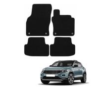 MatTrax - Car Mats for Volkswagen T-Roc 2017 to Present -4 Clips - Tailored Car Carpet Mats Set With Accessories - Anti-Slip Car Floor Mats,Waterproof -Easy to Clean - White Edging,Carpet