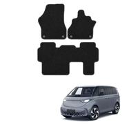 MatTrax - Car Mats for VW ID Buzz MPV 2022+(2 Piece Front & 1 Piece Rear) - Tailored Car Carpet Car Mats Set with Accessories - Anti-Slip Car Floor Mats - Easy to Clean - Black Edging,Carpet