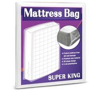 Mattress Bag for Moving and Storage, 5 Mil Heavy Duty Bed Mattress Cover, Mattress Protector Super Thick and Tear Resistant (Super King)