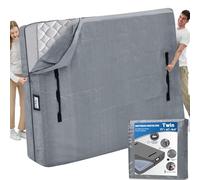 Mattress Bags for Moving and Storage, BETU Twin Mattress Protector Waterproof Mattress Cover with 8 Heavy Duty Handles and Zipper Extra Thick Moving Supplies for Dorm Bed Reusable (77x42x13.5 Grey)