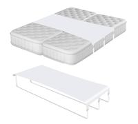 Mattress Connector, Twin to King Bed Converter Bed Gap Eliminator Extra Wide Bed Bridge Connector Twin Bed Gap Filler Bridge with Straps Metal Buckle for Split King Adjustable Queen Twin XL(White)