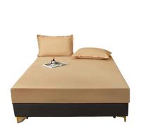 Mattress Cover Mattress Cover Cotton Waterproof Fitted Bed Sheet With Elastic Band Anti-slip Protector,without Pillowcases(Khaki,150x190x25cm)