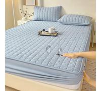Mattress Cover Quilted, For Bedroom, Dorm Room, Comfort Soft Bed Sheet with Elastic Band, Breathable Non-slip, Washable and Machine Washable(Blue,200x220cm)