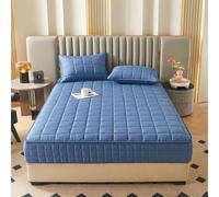 Mattress Cover with Zip Quilted Mattress Protector Mattress Topper Cover 360° Fully Total Encasement Fitted Sheet Cover Washable Removable-E-150×200+10cm