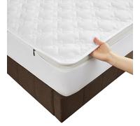 Mattress Encasement King Size Quilted Mattress Cover with Zip Customizable Zipped Mattress Protector Breathable Mattress Topper Cover Fully Encased Washable Fitted Sheets(130X190+15cm,W)