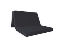 Mattress Guru Badenia Double Folding Z Bed Futon Mattress with Protective Travel Cover in Jet Black | Size: Small Double Mattress Guru Jet Black Small Double