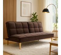 Mattress Guru Manhattan 3 Seater Velvet Sofa Bed Clic Clac Fold Down In Brown