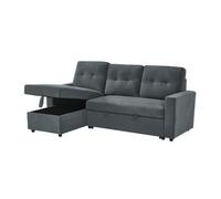 Mattress Guru Reegan L Shaped Corner Sofa Bed With Hidden Storage And Reversible Chaise, With Pocket Sprung Seats -Grey