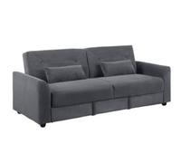 Mattress Guru Verona 3-Seater Clic Clac Sofabed, Ribbed Fabric, Large Hidden Storage, Space Saving Sofa, With Pocket Spring Seats, Grey