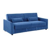 Mattress Guru Verona 3-Seater Clic Clac Sofabed, Ribbed Fabric, Large Hidden Storage, Space Saving Sofa, With Pocket Spring Seats, Blue
