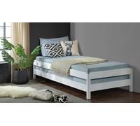 Mattress Guru White Wooden Stacking Bed, 3In1 Guest Bed, 2 Layer Space Saving Bed Frame, Converts To 2 Single Day Beds