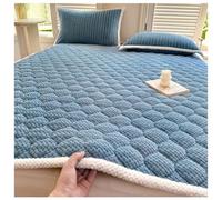 Mattress Pad Milk Velvet Sleeping Pad Cover Quilted Bedspread Coverlet,Mattress Protector King Size Thin Down Alternative Filling Fluffy Soft Breathable Bedspread Coverlet,Blue,180x200cm/71x79in