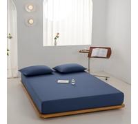Mattress Protector Cotton Fitted Sheet Mattress Cover With Elastic Band Bedsheet Monochrome Fit Sheet,1,120x200x25cm 1pc