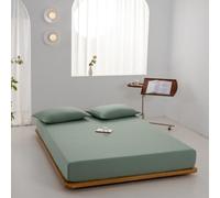 Mattress Protector Cotton Fitted Sheet Mattress Cover With Elastic Band Bedsheet Monochrome Fit Sheet,6,200x220x25cm 1pc