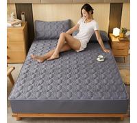 Mattress Protector Cotton Quilted Thick Mattress Cover Acts As A Fitted Sheet And Bed Cover Suitable Beds,Grey,Queen 60x80 inch