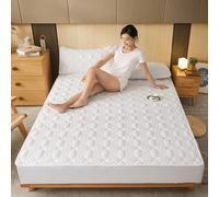 Mattress Protector Cotton Quilted Thick Mattress Cover Acts As A Fitted Sheet And Bed Cover Suitable Beds,White 2,150x200x25cm
