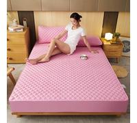 Mattress Protector Cotton Quilted Thick Mattress Cover Acts As A Fitted Sheet And Bed Cover Suitable Beds,Pink,90x200x25cm