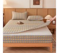 Mattress Protector Cover 2026 Striped Pattern Soft Cotton Quilted Portable Full Coverage Removable Non-slip Zippered Fitted Sheet for All Seasons(Brown,Full/H:20cm)