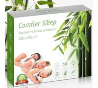 Mattress Protector Double Bed 135x190cm - Fitted Cover 100% Bamboo - Soft Breathable Sheet - Double Mattress Protector Waterproof