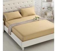 Mattress Protector Fitted Sheet Cover Solid Color Cotton Brushed Mattress Cover Fitted Bed Sheets Double Sets Bedspreads,40 khaki,X,Long Twin 99x203cm