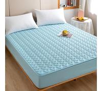 Mattress Protector for Queen King Size Mattress Pad Cover with 10 in Deep Pocket Fitted Sheet Mattress Cover with 360° Elastic Band Smooth Soft Noiseless Washable,A/blue,100 * 200cmTWIN