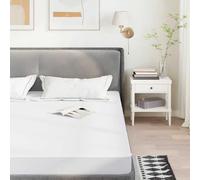 Mattress Protector White 140x190 cm Waterproof Polyester TPU Fitted Skirted 360°