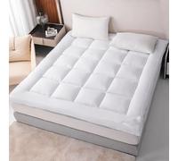 Mattress Topper 10cm DOULE Size Bed Extra Deep hotel quality Mattress Enhancer Box Stitched Mattress Pad with Strong Corner Elastic Straps (10cm DOUBLE - 137 x 190 CM)