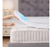 Mattress Topper 120 x 200 cm 5 cm Height, 5-Zone Gel Memory Foam Mattress Topper for Box Spring Bed, Caravan, Sofa Bed, with Removable and Washable Cover