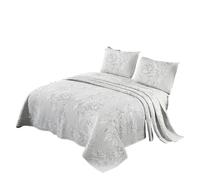 Mattress Topper 3Pcs Embroidered Cotton Bedspread On The Bed Double Bedspreads And Coverlets Camellia Mattress Topper Couple Bed Quilt Set(3pcs 230x250cm)