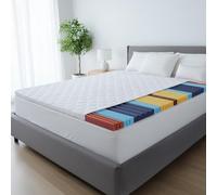 Mattress Topper 80x190 cm with 5-Zone Massage Support - Ergo+ PU Mattress Protector Overlay with Washable Hypoallergenic Cover for Pressure Relief and Restful Sleep Comfort