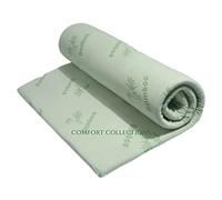 Mattress Topper Bamboo Memory Foam Zip Removable Cover With hypo Allergenic Antibacterial King Bed Mattress Topper 152cm x 200cm + 4cm Approximate.
