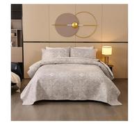 Mattress Topper Breathable 3pcs Cotton Bedspread On The Bed Cover Double Bedspreads And Coverlets Printed Blankets For Bed Couple Bed Quilt Mattress Topper(Light Grey)