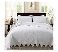 Mattress Topper Breathable 3PCS Cotton Bedspread On The Bed Linen Summer Blanket Quilt Set Mattress Topper Double Bedspreads And Coverlets(White)