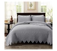 Mattress Topper Breathable 3PCS Cotton Bedspread On The Bed Linen Summer Blanket Quilt Set Mattress Topper Double Bedspreads And Coverlets(Grey)