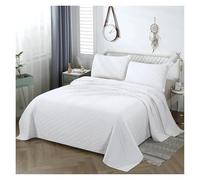 Mattress Topper Breathable Cotton Bedspread On The Bed Soft Bed Cover Couple Quilt Set Quilting Double Bed Blanket Bedspreads And Coverlets(WHITE,3pcs 270x234cm)