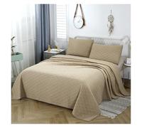 Mattress Topper Breathable Cotton Bedspread On The Bed Soft Bed Cover Couple Quilt Set Quilting Double Bed Blanket Bedspreads And Coverlets(Dark Khaki,3pcs 223x234cm)