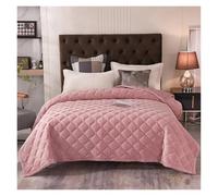 Mattress Topper Breathable Thick Velvet Bed Cover Quilted Bedspread On The Bed Plaid Summer Quilt Blanket Double Bedspreads And Coverlets(Pale Mauve,1pcs 240x260cm)