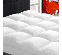 Mattress Topper California King for Back Pain, Extra Thick Mattress Pad Cover, Plush Pillow Top, Deep Elastic Pocket, White