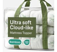 Mattress Topper Cloud-Like Comfort - Ultra-Soft, Breathable, and Cooling Bamboo Viscose Protection - 180x200cm, Deep Fit