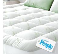 Mattress Topper Cloud-Like Comfort - Ultra-Soft, Breathable, and Cooling Bamboo Viscose Protection - 90x190cm, Deep Fit