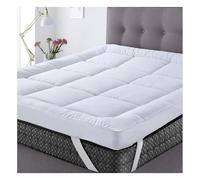 Mattress Topper Double Bed - 1200GSM Filling 10cm Extra Thick Soft & Bouncy Mattresses Toppers With Strong Elastic Straps Mattress Pad Bed Covers for Firm Grip (Small Double)