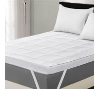 Mattress Topper Double Bed - Extra Deep 10 cm thick Mattress Toppers Double Size Bed | Ultra Soft Box Quilted | Breathable & Non-Allergenic Filling with Elasticated Straps