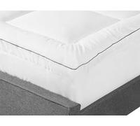 Mattress Topper EU Double Bed 140 x 200 cm Satin Trimming Japara Cotton White Mulhacen