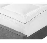 Mattress Topper EU King Size Bed 160 x 200 cm Satin Trimming Japara Cotton White Mulhacen