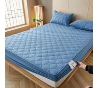 Mattress Topper Height: 25CM Quilted Waterproof Cotton Fitted Mattress Bed Cover Sheet&2 Pillowcase Single/Double Elastic Mattress Protector