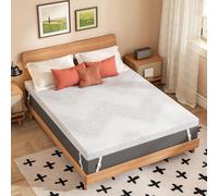 Mattress Topper King Bed, 8cm Memory Foam Mattress Topper, Mattress Toppers with Anti-Slip Breathable Washable Cover, Back Pain Relief, King Size 150x200x8cm, White