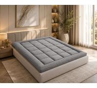 Mattress Topper King Size - Extra Thick 4 Inch (10cm) Bounce-Back Mattress Topper with Strong Corner Straps, Soft & Breathable, Hypoallergenic Quilted Bed Topper for Enhanced Comfort and Support